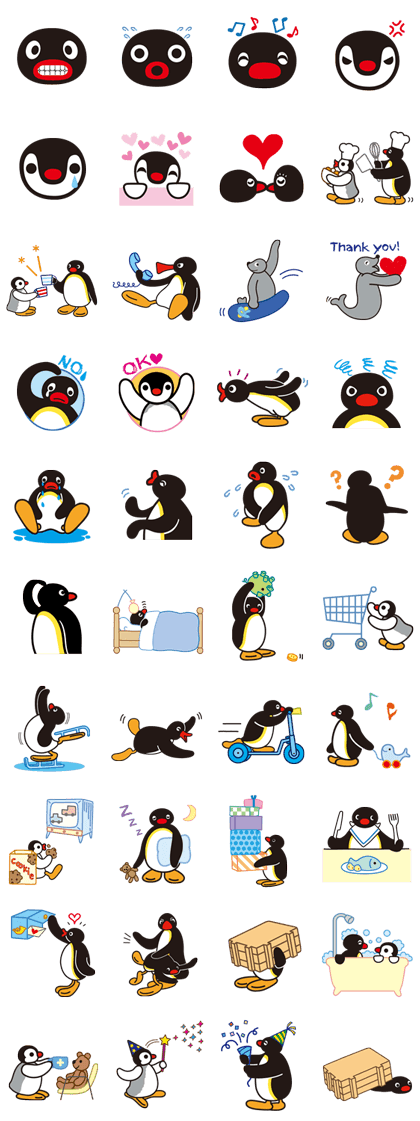 Pingu Line Sticker GIF & PNG Pack: Animated & Transparent No Background | WhatsApp Sticker