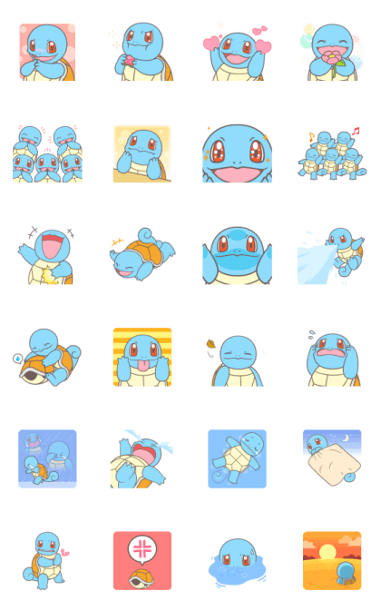 Pokémon: Squirtle Line Sticker GIF & PNG Pack: Animated & Transparent No Background | WhatsApp Sticker