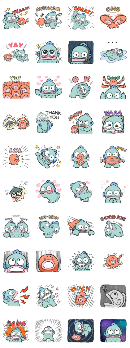 Hangyodon Reacts WhatsApp Sticker