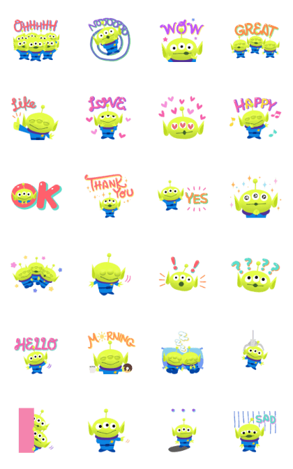 Pastel Pop Aliens WhatsApp Sticker