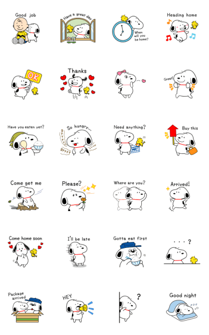 Super Animated Snoopy Family Stickers WhatsApp Sticker