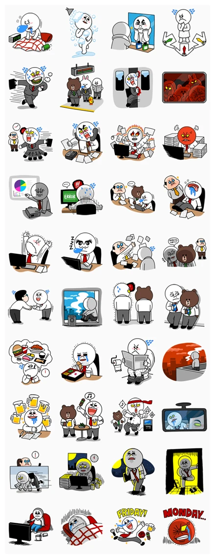 Moon: Salaryman Special WhatsApp Sticker PNG