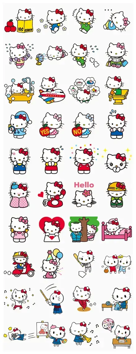 Hello Kitty WhatsApp Sticker PNG