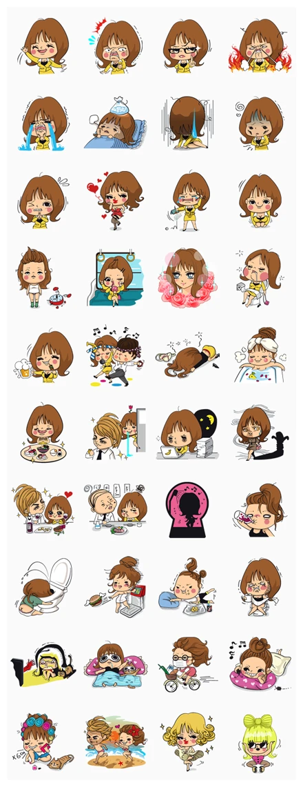 Office Lady Nobuko WhatsApp Sticker PNG