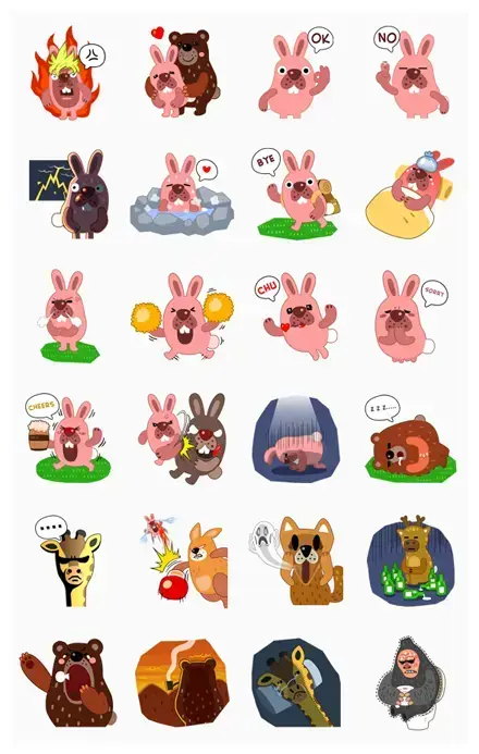 LINE PATAPOKO ANIMAL WhatsApp Sticker GIF