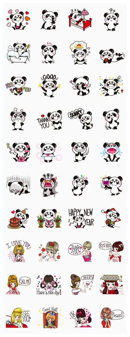 RUNE.NAITO(Panda & Girl) WhatsApp Sticker PNG