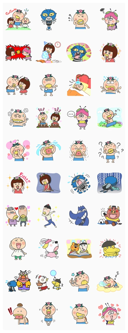 The message of flower blooming HANAKAPPA WhatsApp Sticker PNG