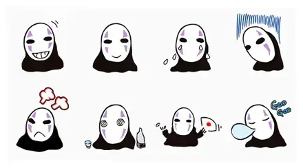 No Face (Spirited Away) WhatsApp Sticker GIF
