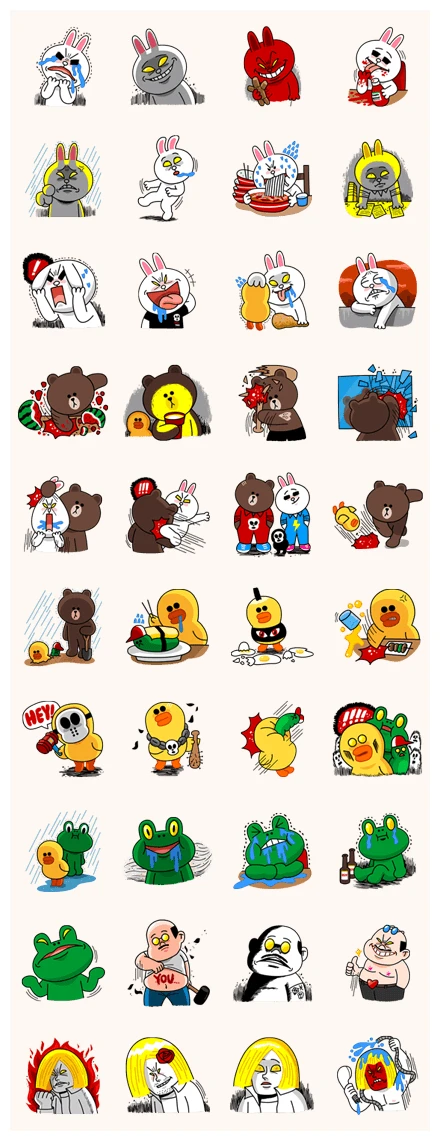 Hoppin' Mad! Angry LINE Characters WhatsApp Sticker PNG