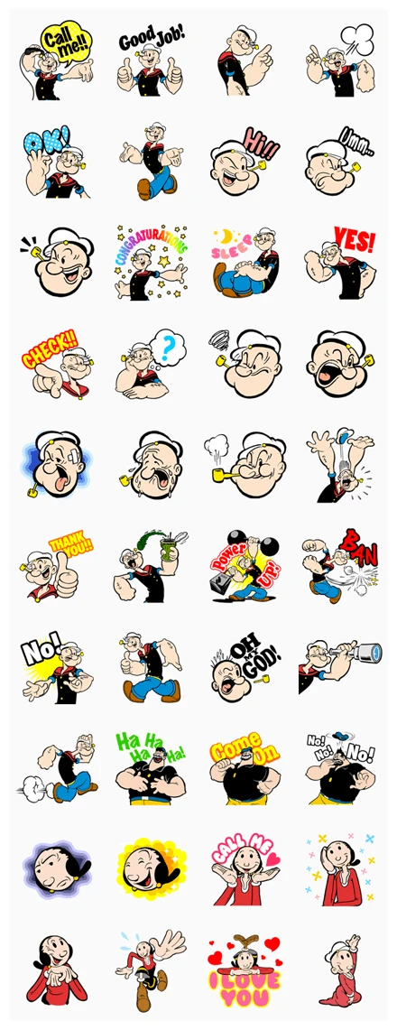Popeye WhatsApp Sticker PNG