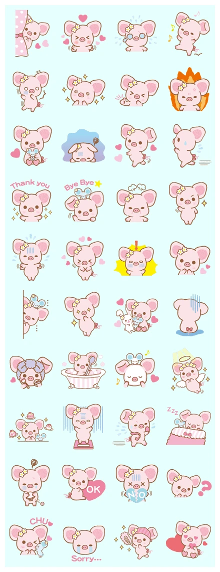 Piggy girl WhatsApp Sticker PNG