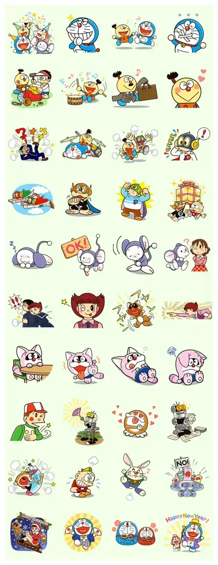 Doraemon & Friends (Fujiko F. Fujio) WhatsApp Sticker PNG