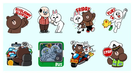LINE Characters Go to Indonesia! WhatsApp Sticker PNG
