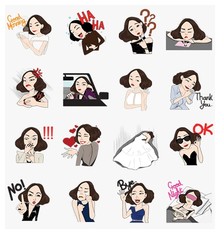 Miss V's Daily Life WhatsApp Sticker PNG