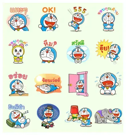 Doraemon in Thailand WhatsApp Sticker PNG