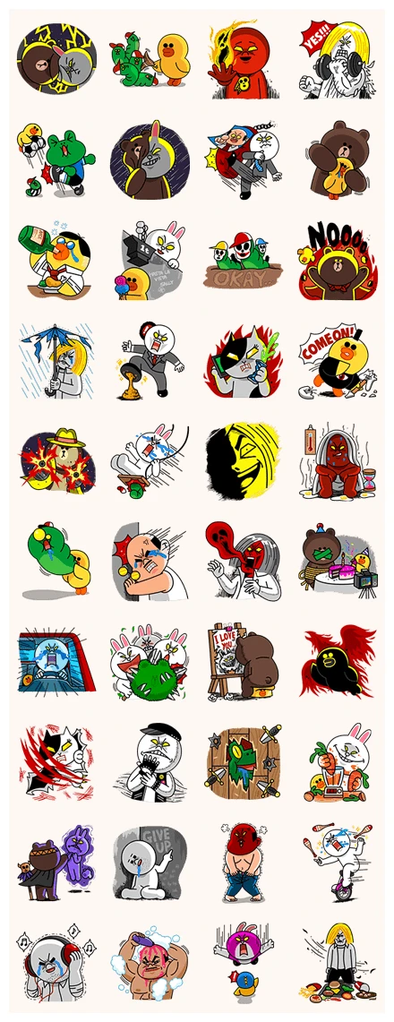 LINE Characters Blow a Fuse WhatsApp Sticker PNG