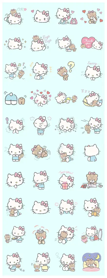 Hello Kitty (with Tiny Chum) WhatsApp Sticker PNG