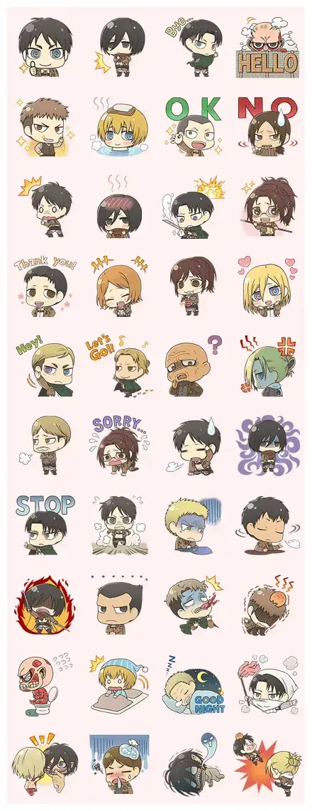 Attack on Titan Chimi-Chara Ver. WhatsApp Sticker GIF-2137