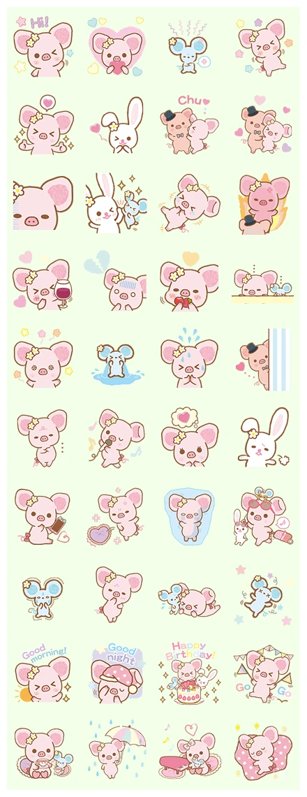 Piggy girl's Pinkish Days WhatsApp Sticker PNG