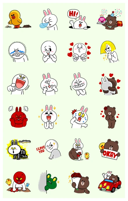 LINE Characters: All the Love WhatsApp Sticker PNG