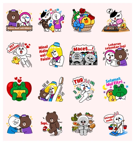 LINE Characters: Lebaran Sebentar Lagi WhatsApp Sticker PNG