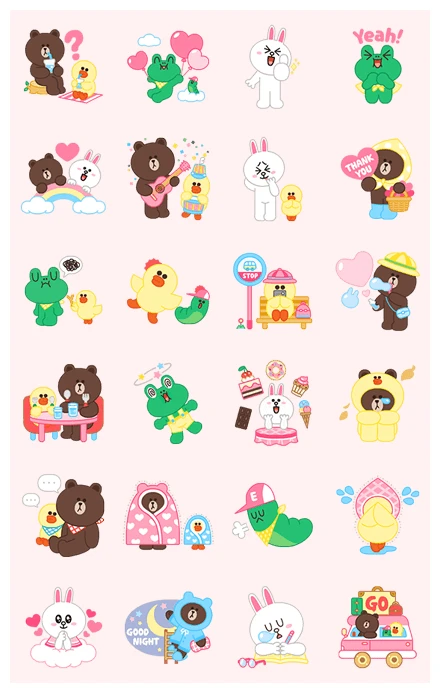 LINE Characters: Pastel Cuties WhatsApp Sticker PNG