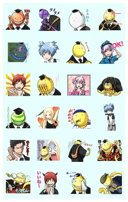 Assassination Classroom WhatsApp Sticker PNG