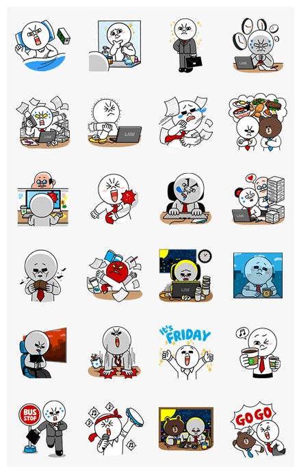 Chief Moon's Battle as an Office Worker WhatsApp Sticker PNG