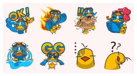 Duck & BG WhatsApp Sticker PNG