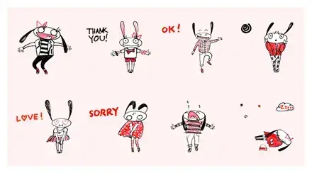 Hennes-chan & Mauritz-kun WhatsApp Sticker PNG