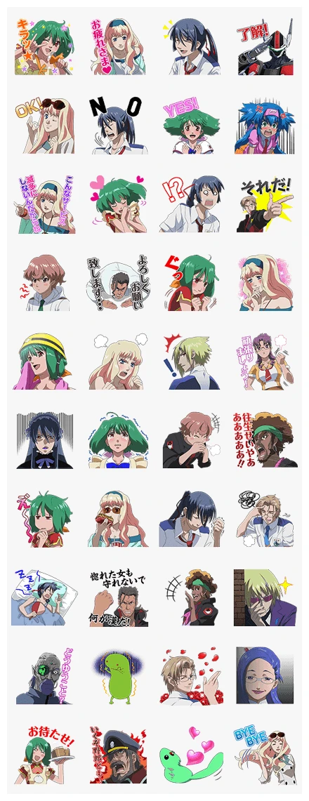 Macross F Character Stickers WhatsApp Sticker PNG