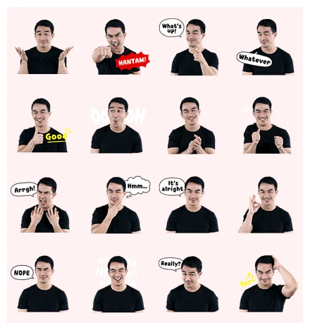 Joe Taslim in Action! WhatsApp Sticker PNG