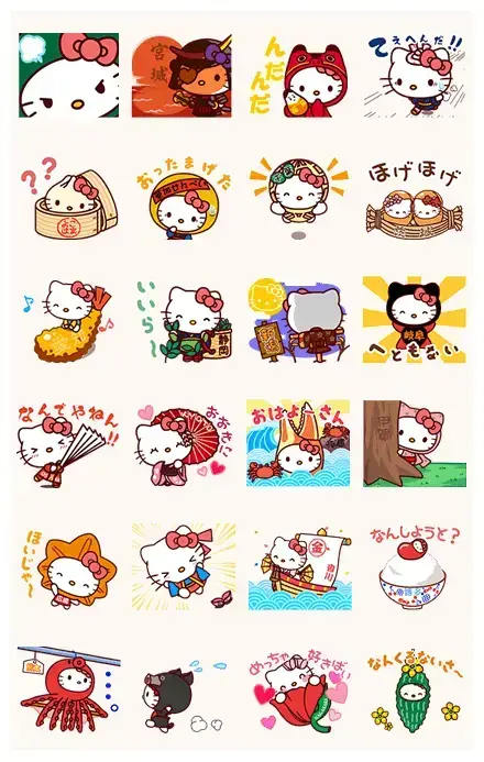 Hello Kitty All Over Japan! WhatsApp Sticker PNG