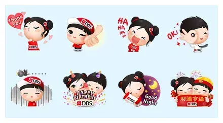 DBS Foreign Exchange Experts Xing & Jaan WhatsApp Sticker PNG