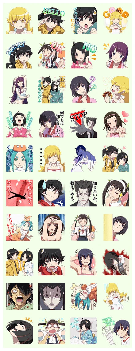 NISEMONOGATARI WhatsApp Sticker PNG