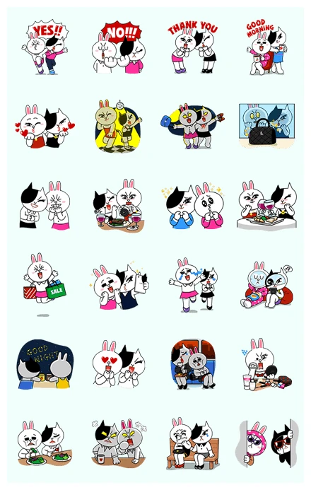 Cony and Jessica: Girls Night Out WhatsApp Sticker PNG