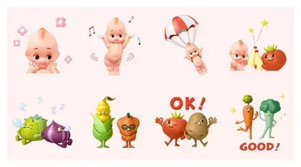 KEWPIE & VEGETABLE FRIENDS WhatsApp Sticker GIF-5006