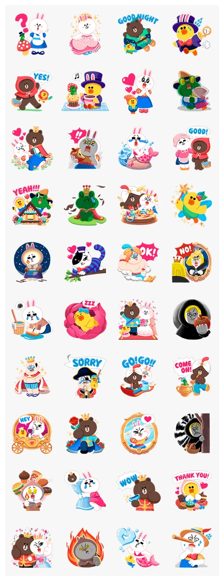 LINE Friends: Fairy Tales WhatsApp Sticker PNG