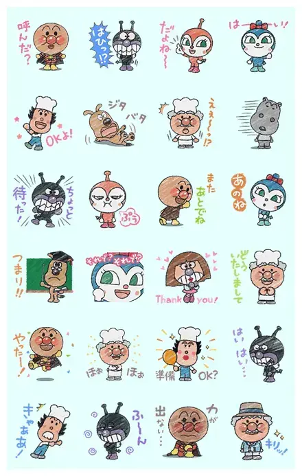 Anpanman: Crayons for Life! WhatsApp Sticker PNG