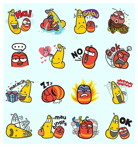 Larva: The Funky Duo WhatsApp Sticker PNG