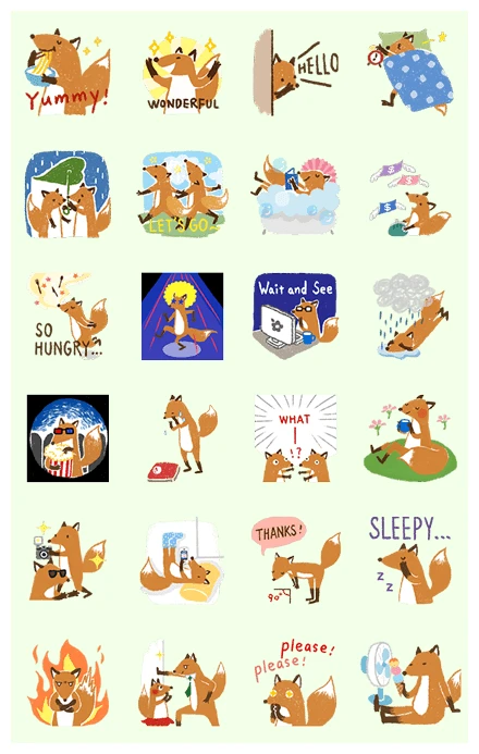 Play with Lovely Foxes! WhatsApp Sticker PNG