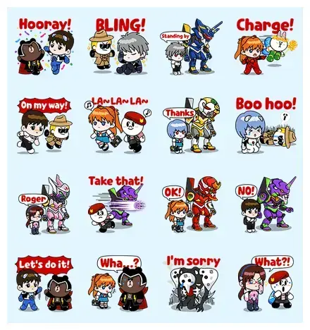 EVANGELION x Rangers Collaboration WhatsApp Sticker GIF