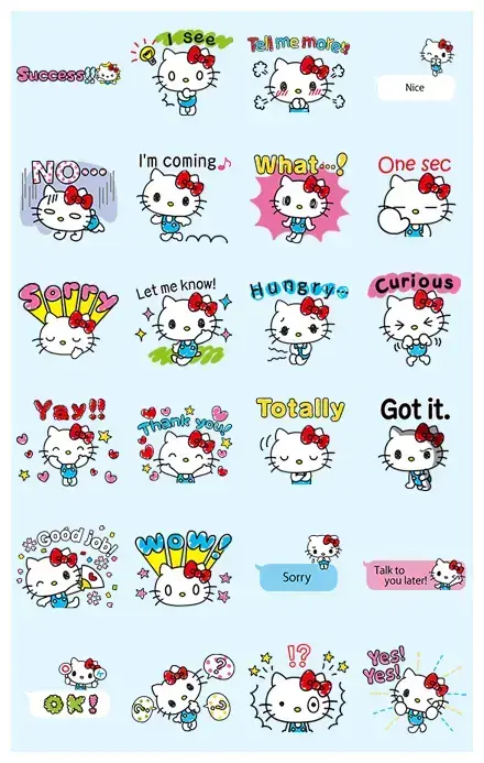 Hello Kitty's Quick Replies! WhatsApp Sticker PNG