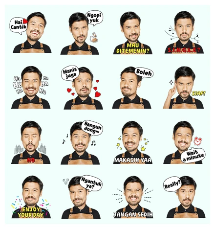 Chicco Jerikho, The Flirtatious Barista WhatsApp Sticker PNG