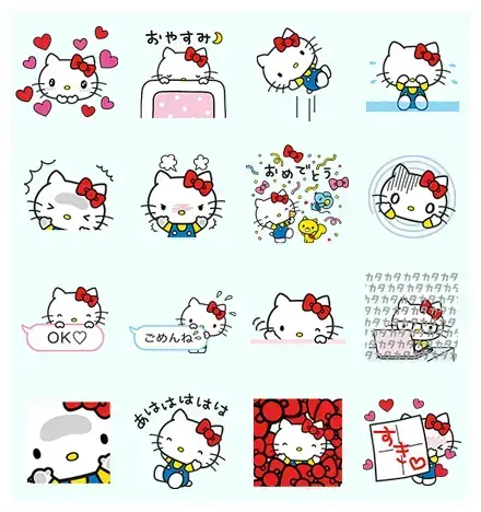 Hello Kitty Pouncing Pop-Up Stickers WhatsApp Sticker PNG