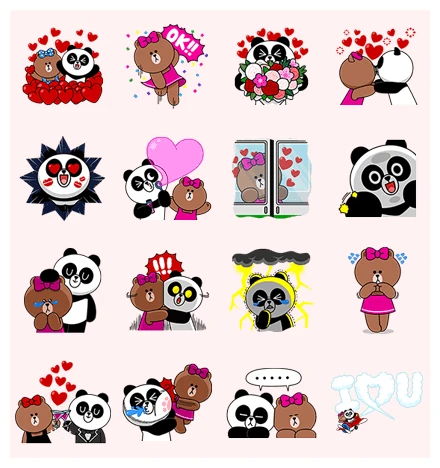 CHOCO & Pangyo's Love Punch WhatsApp Sticker PNG