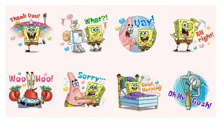 LINE Bubble 2 × SpongeBob SquarePants WhatsApp Sticker GIF