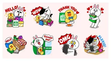 Enjoy Shopping with LINE Friends! WhatsApp Sticker GIF