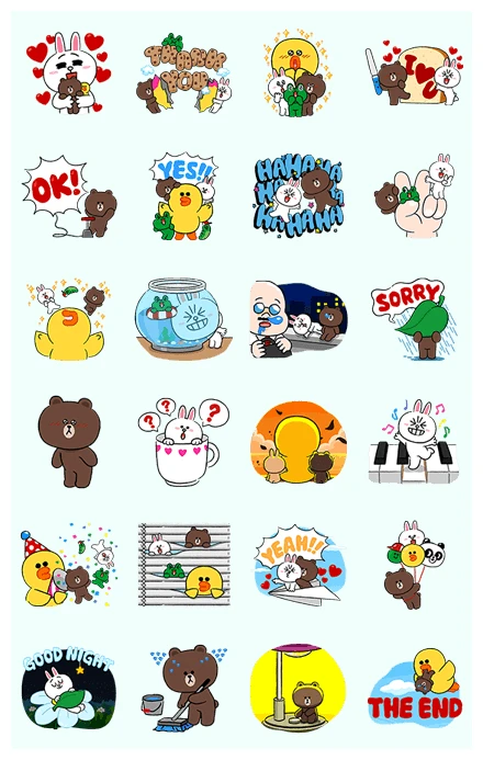 LINE Characters Fun Size Pack WhatsApp Sticker PNG