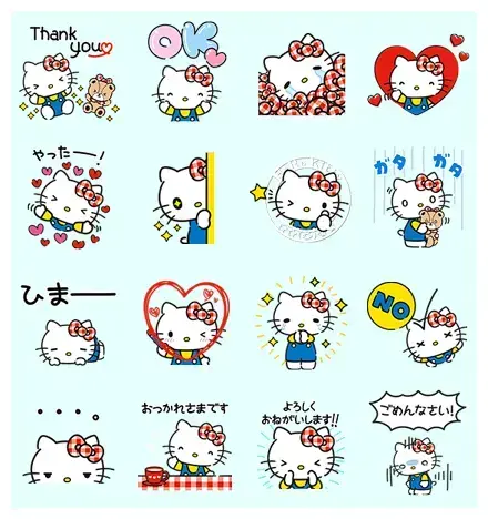 Hello Kitty Lovely Pop-Up Stickers WhatsApp Sticker PNG